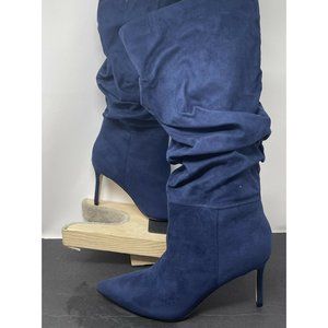 Justfab Khloy Slouch Nice Blue Heeled Boots Women’s Size 6.5